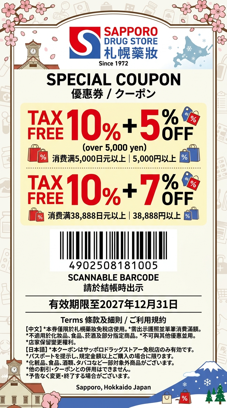 優惠券 sapporo-drug - 1